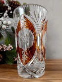 Wazon kryształowy z Huty Julia – bursztynowy