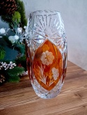 Wazon kryształowy z Huty Julia – bursztynowy